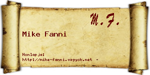 Mike Fanni névjegykártya