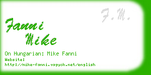 fanni mike business card